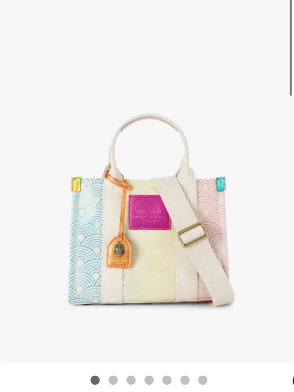 Women’s Cream Tote Bag with Multicolor Panels Kurt Geiger